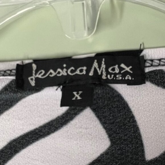 Jessica Max Womens Round Neck 3/4 Sleeve Multi-Pattern Blouse Size X - Picture 2 of 7